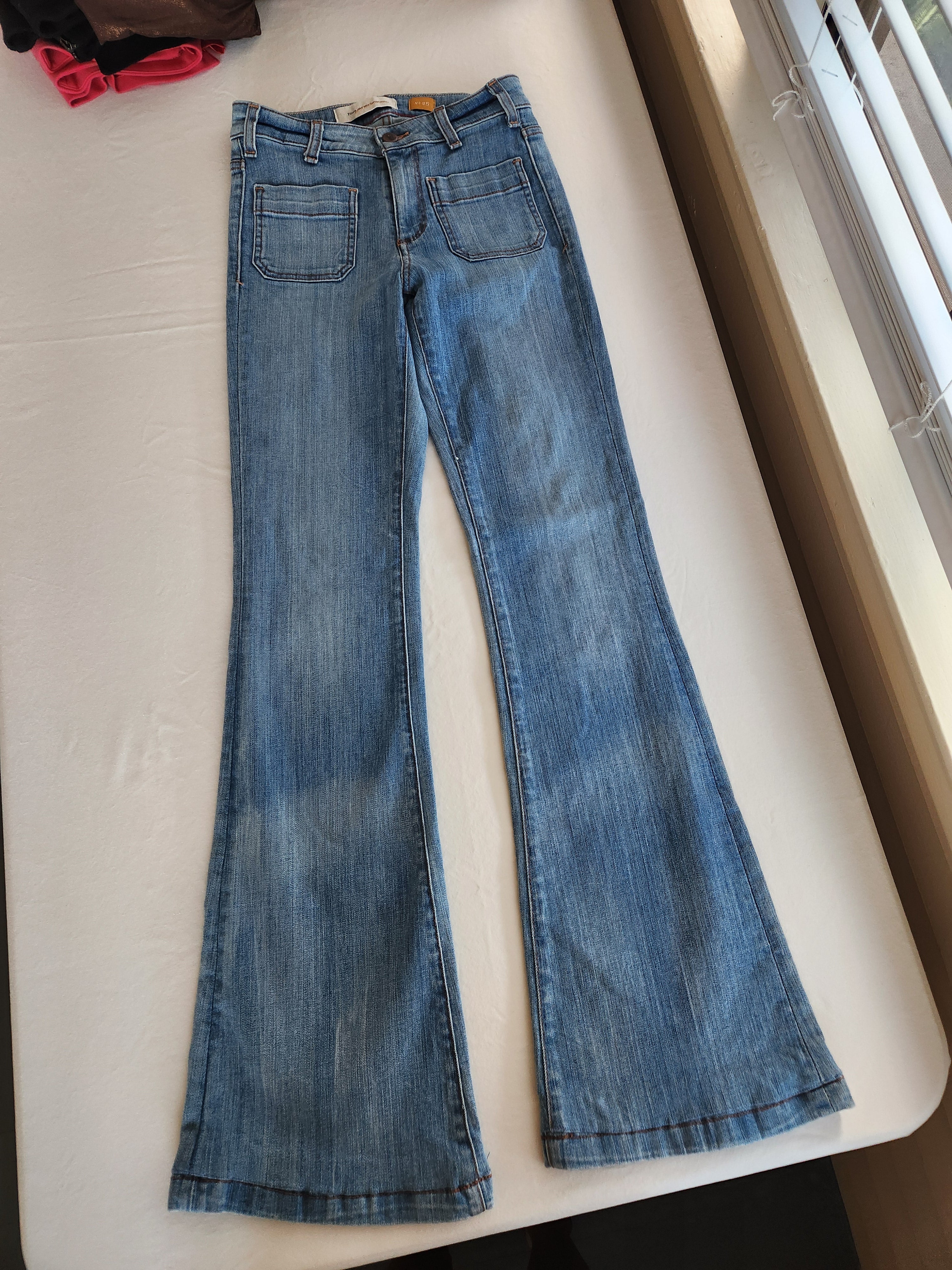 Pilcro Anthropologie Mid-High Waisted Bootcut Flare Jeans Vintage Wash Size 25