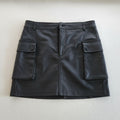 Chocolate Black Cargo Mini Skirt with Side Pockets - Size M