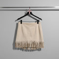 Forever 21 Tan Faux Suede Fringe Mini Skirt with Side Zip - Size S