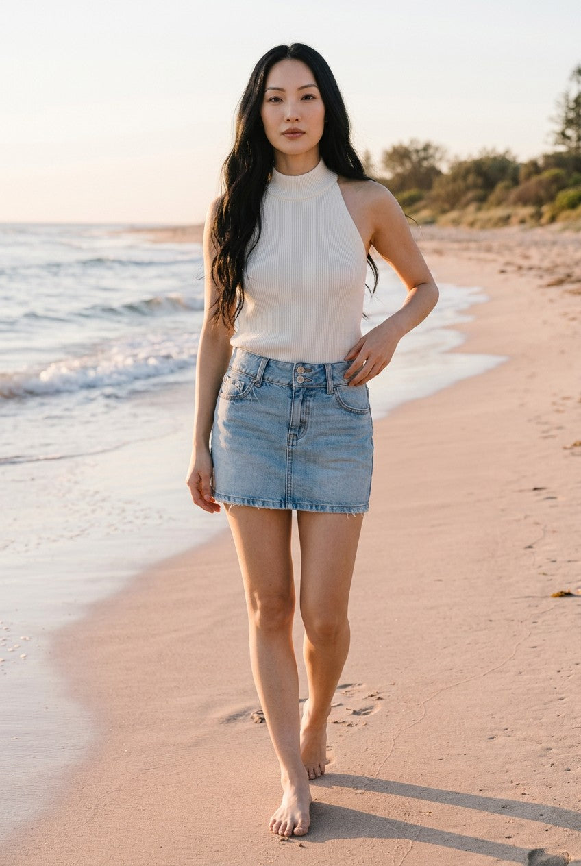 American Eagle Light Wash Denim Tennis Styled Skort - Size 00