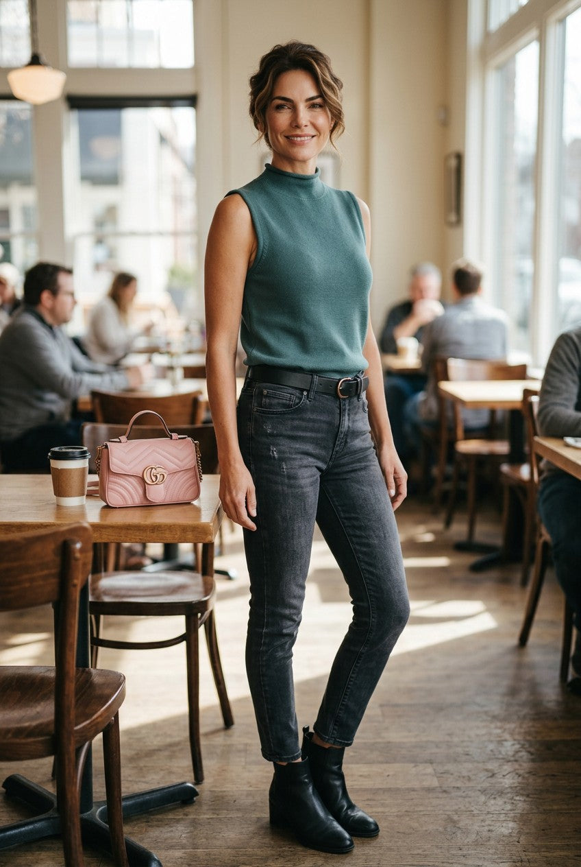And Now This Mock Neck Sleeveless Sweater Top (Macy's Exclusive) - Muted Sage Green, Size S