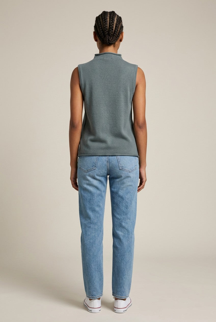 And Now This Mock Neck Sleeveless Sweater Top (Macy's Exclusive) - Muted Sage Green, Size S