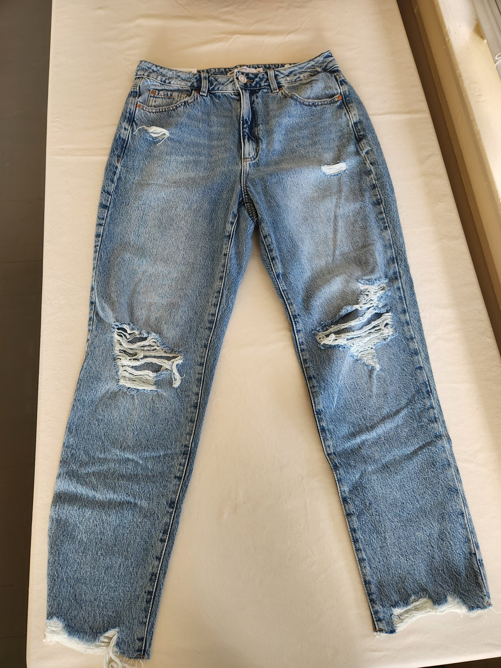 GARAGE Jenny Blue High Rise Distressed Mom Jeans NWT Size 9 / 29
