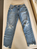 GARAGE Jenny Blue High Rise Distressed Mom Jeans NWT Size 9 / 29