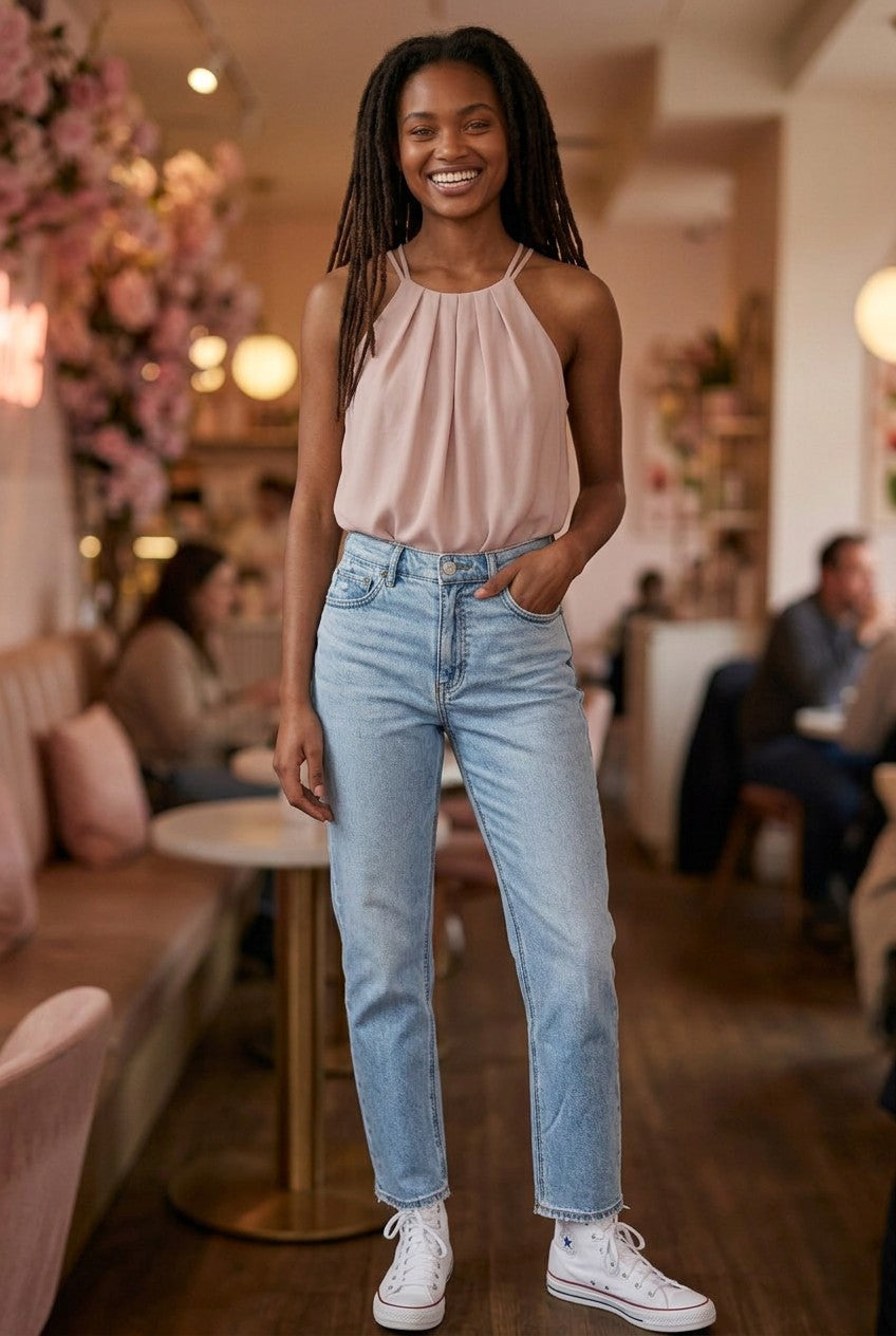American Eagle Super High-Waisted Straight Leg Jeans Light Wash Size 000S