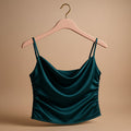 Forever 21 Emerald Green Ruched Crop Top - Size S