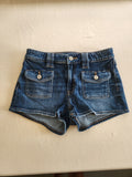 American Eagle Dark Wash Denim Low-Rise Shortie Shorts - Size 00