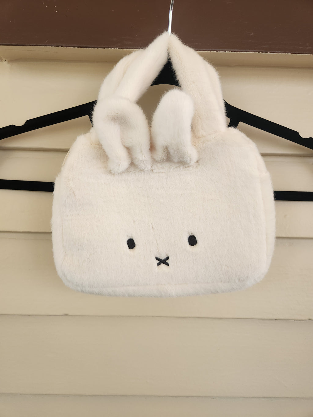 Miffy White Plush Bunny Stuffed Animal Purse Tote Bag Fluffy Faux Fur NWOT