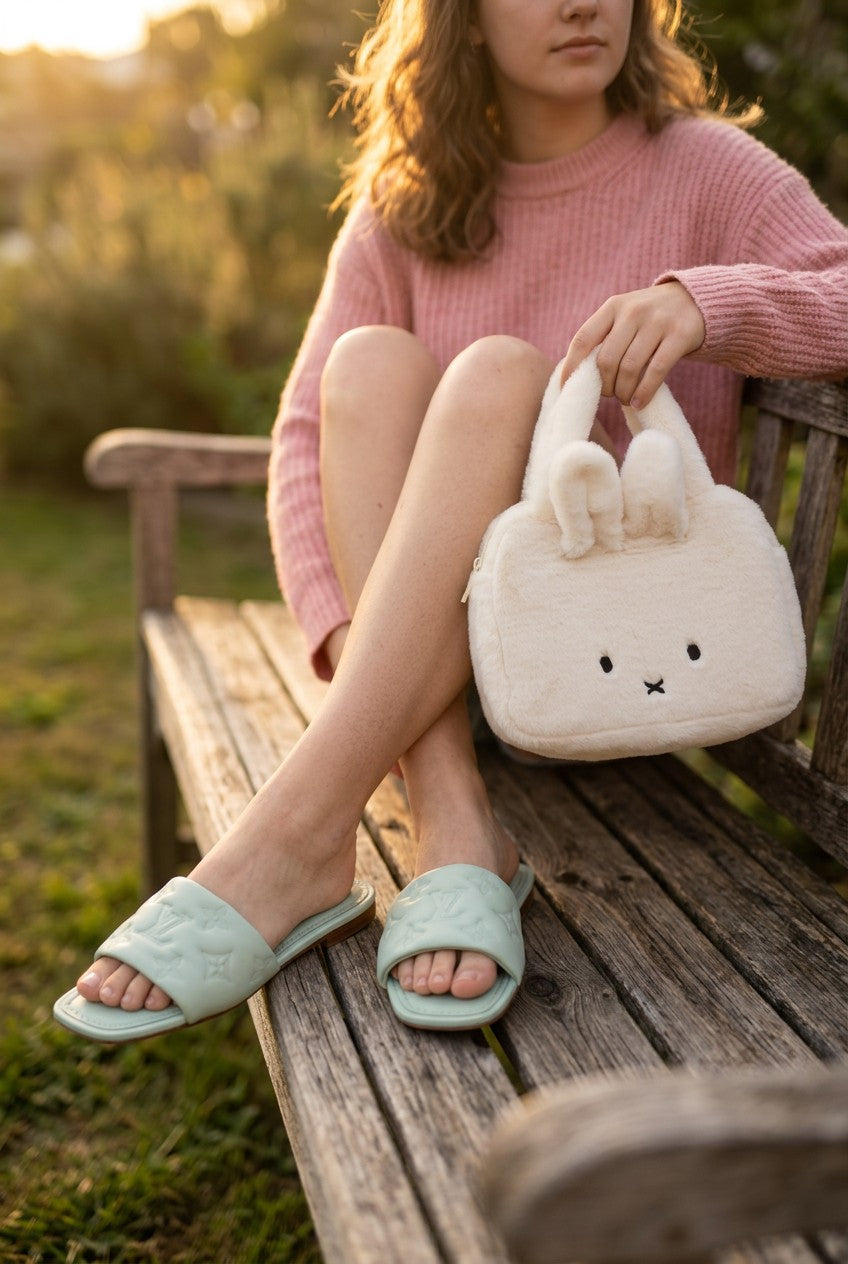 Miffy White Plush Bunny Stuffed Animal Purse Tote Bag Fluffy Faux Fur NWOT
