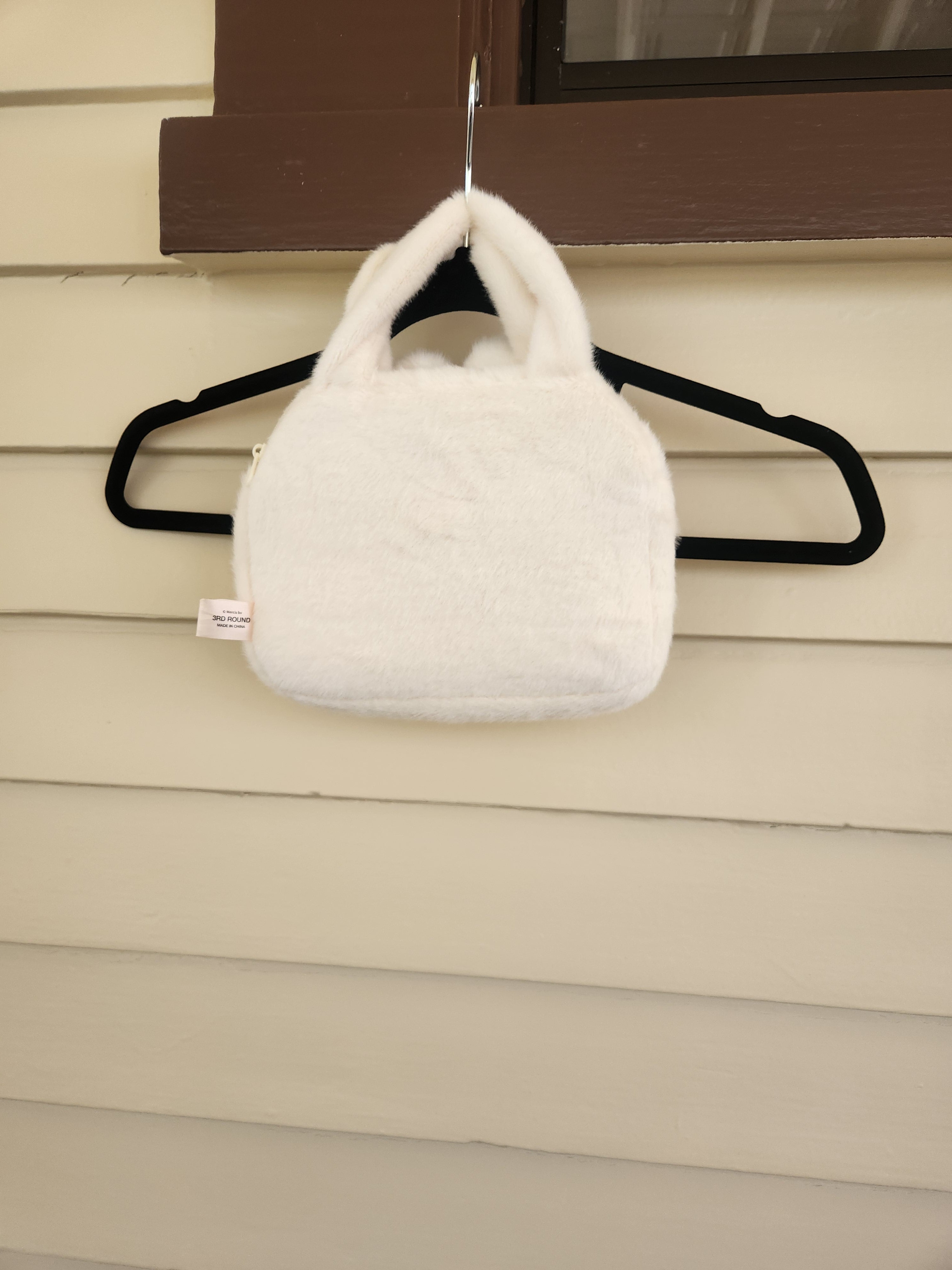 Miffy White Plush Bunny Stuffed Animal Purse Tote Bag Fluffy Faux Fur NWOT
