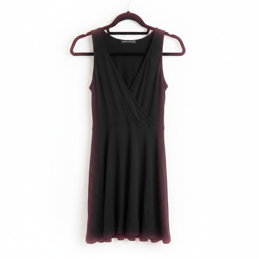 Brandy Melville Black Stretch Babydoll Mini Dress Size S Fair Condition