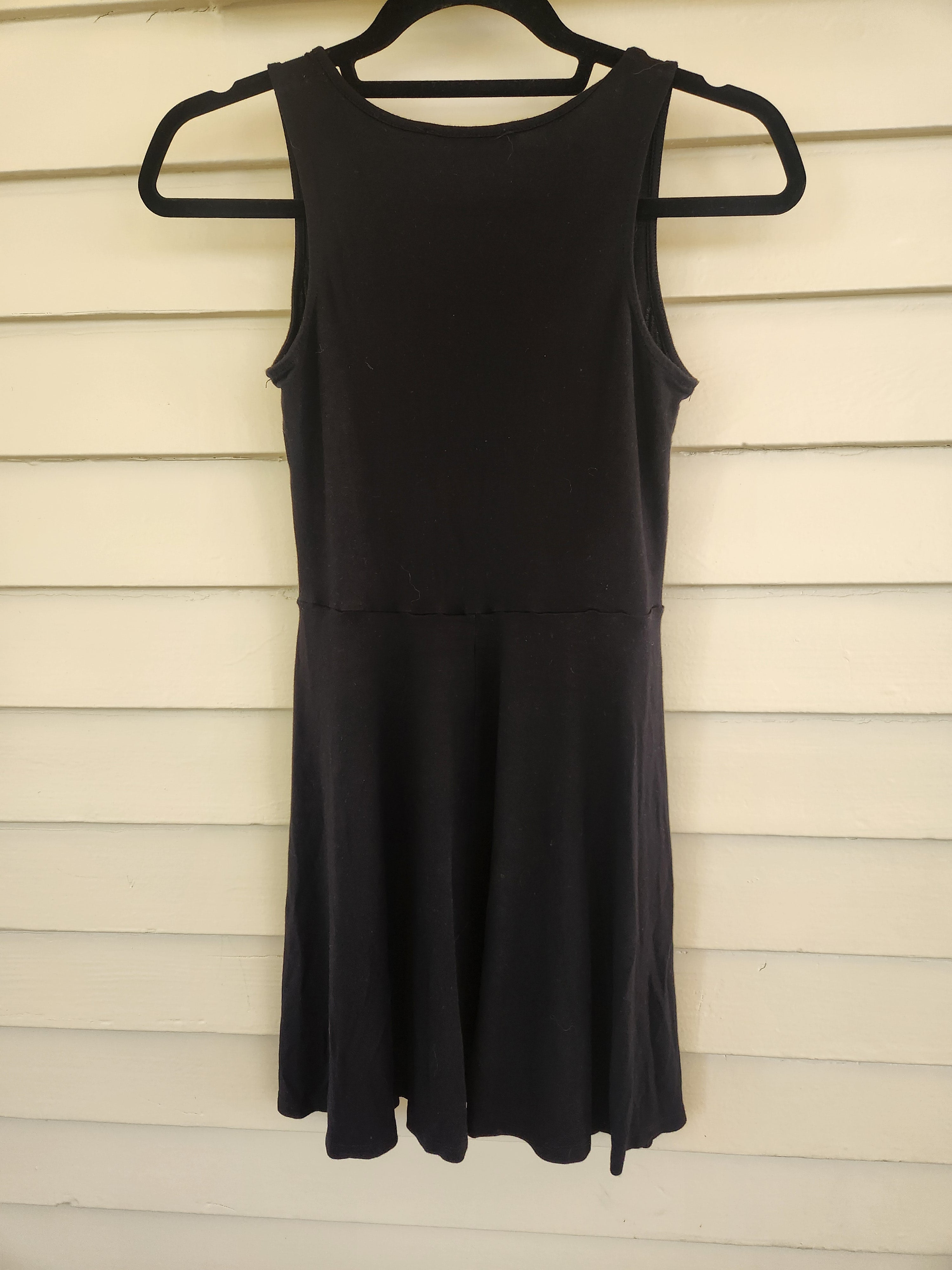 Brandy Melville Black Stretch Babydoll Mini Dress Size S Fair Condition