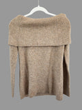 Ann Taylor Mock Neck Cable Knit Sweater Beige Tan Size Small Excellent Condition