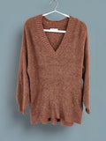 ✨ American Eagle Oversized Waffle Knit V-Neck  Brown XS✨