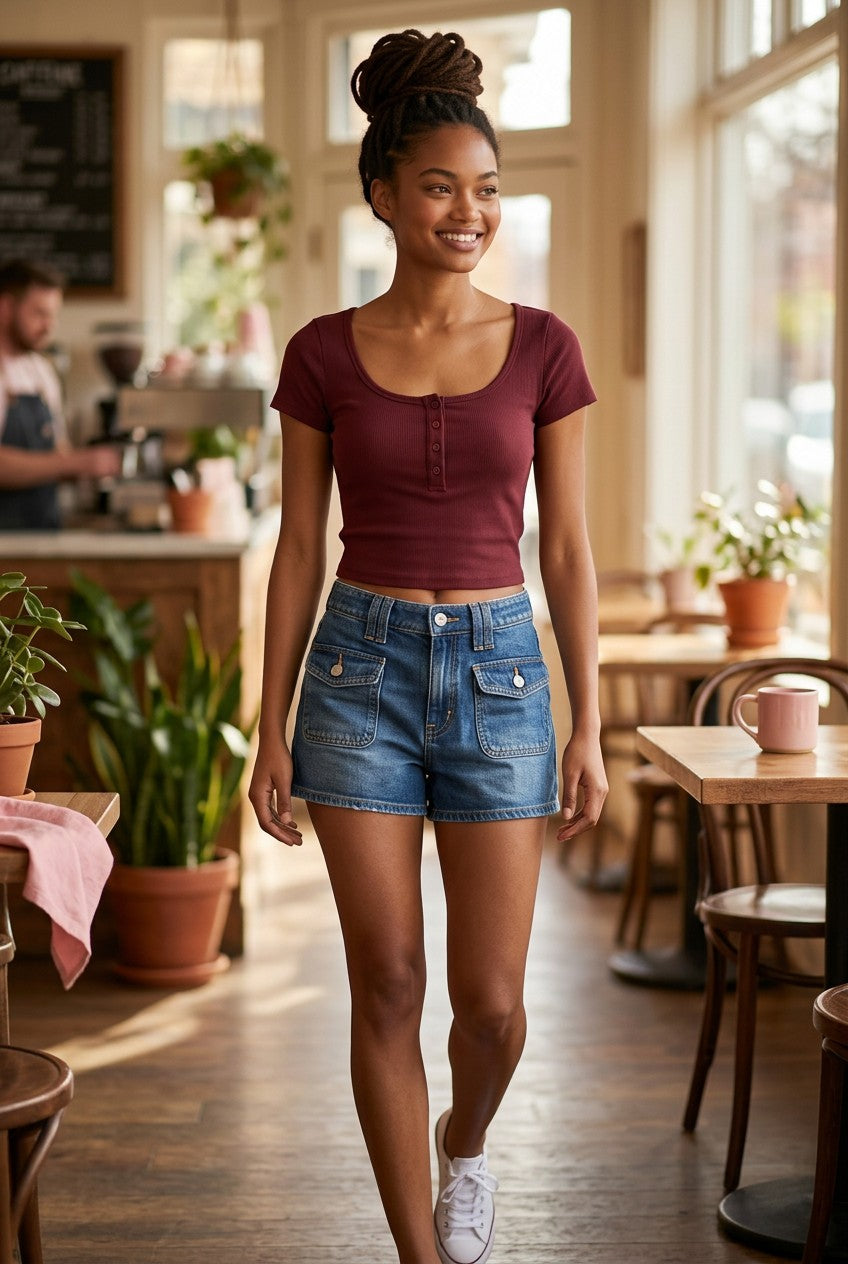 American Eagle Dark Wash Denim Low-Rise Shortie Shorts - Size 00