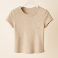 American Eagle Oatmeal Everyday Ribbed Scoop Neck Tee - L
