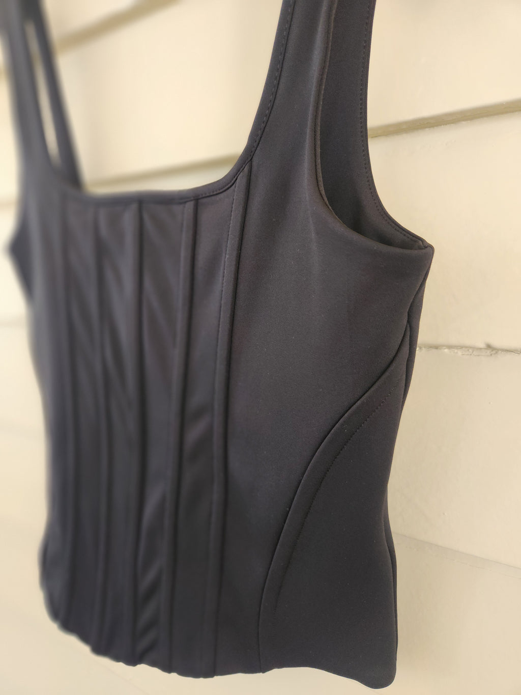 Express Body Contour Black Corset Tank Top - S