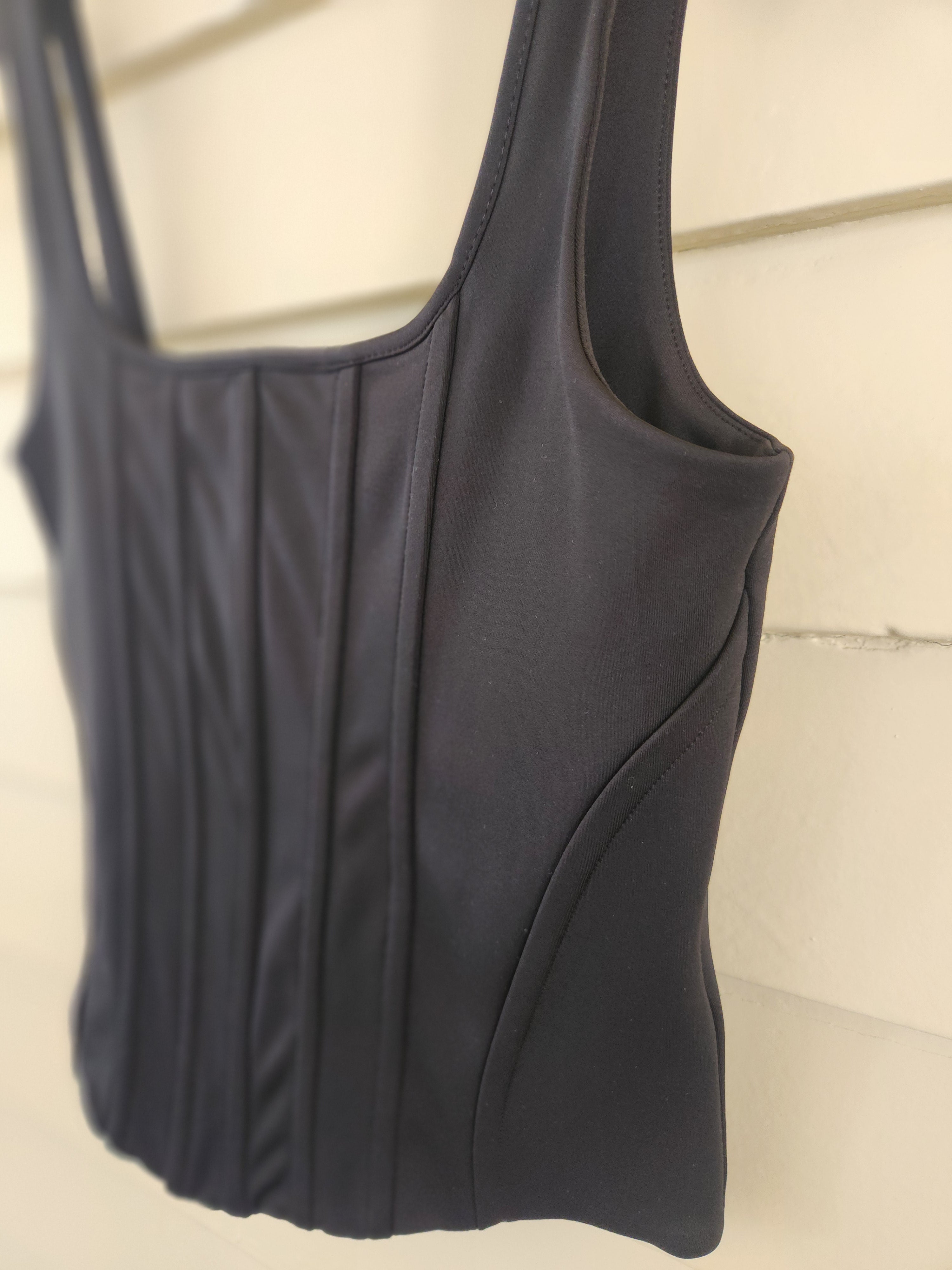 Express Body Contour Black Corset Tank Top - S