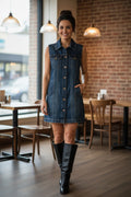 NorthStyle Denim Straight Line Mini Dress NWOT Size M