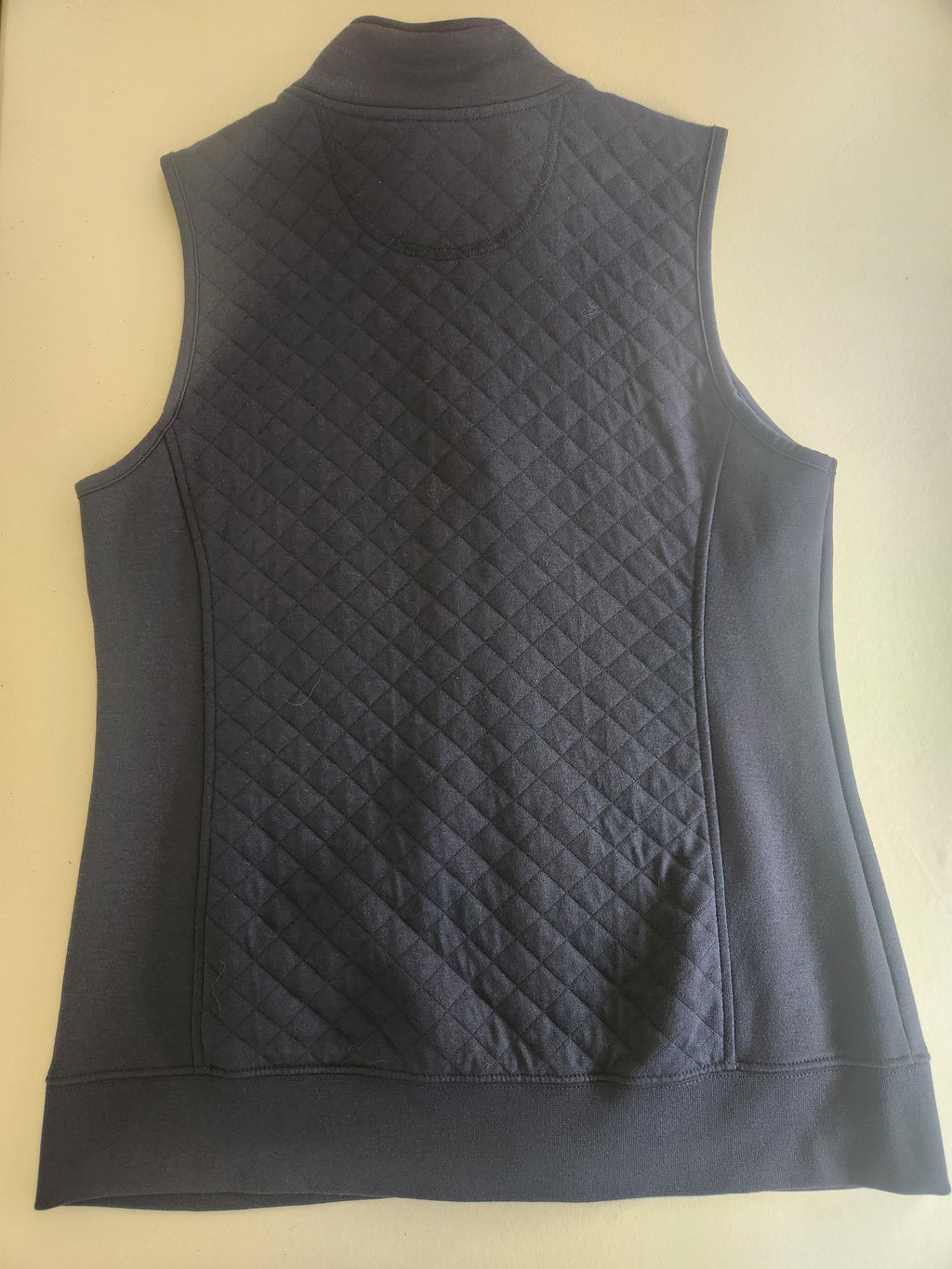 L.L. Bean Quilted Mock Neck Zip-Up Vest Navy Blue Size M