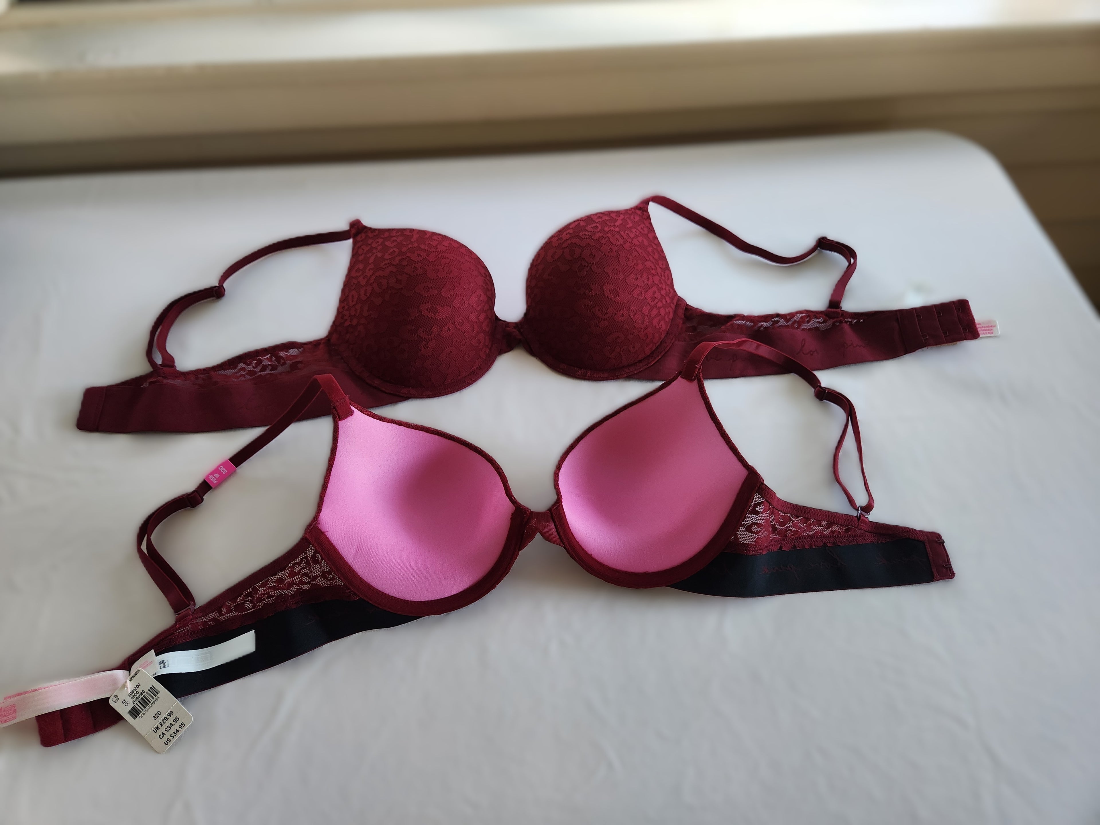NWT Victoria's Secret Wear Everywhere Push-Up Bra Cranberry Ruby Red Lace Multiple Size