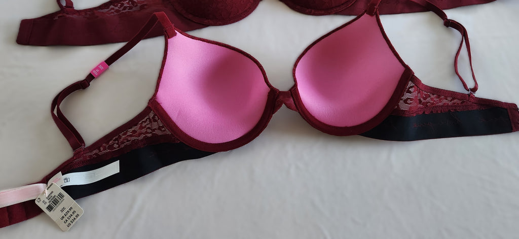 NWT Victoria's Secret Wear Everywhere Push-Up Bra Cranberry Ruby Red Lace Multiple Size