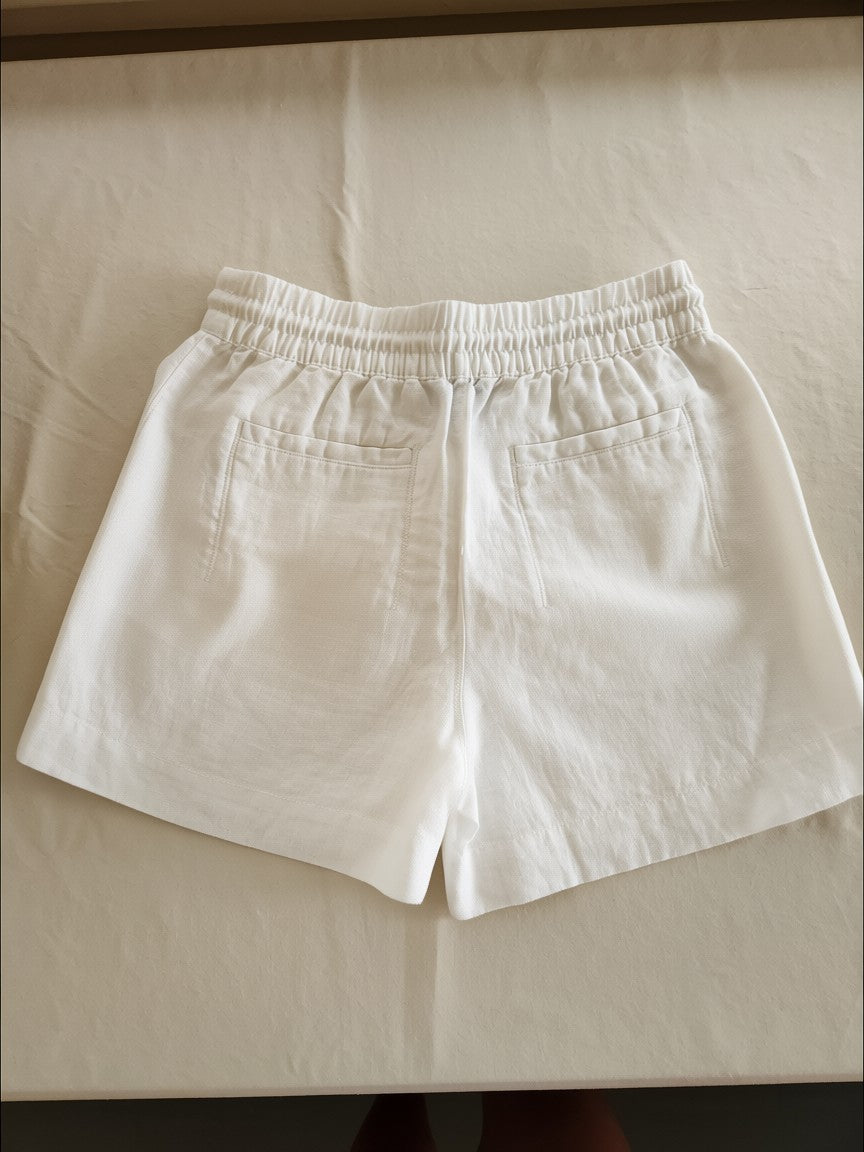 Athleta NWT Retreat Linen Shorts - White, Size XS (Small Faded Spot)
