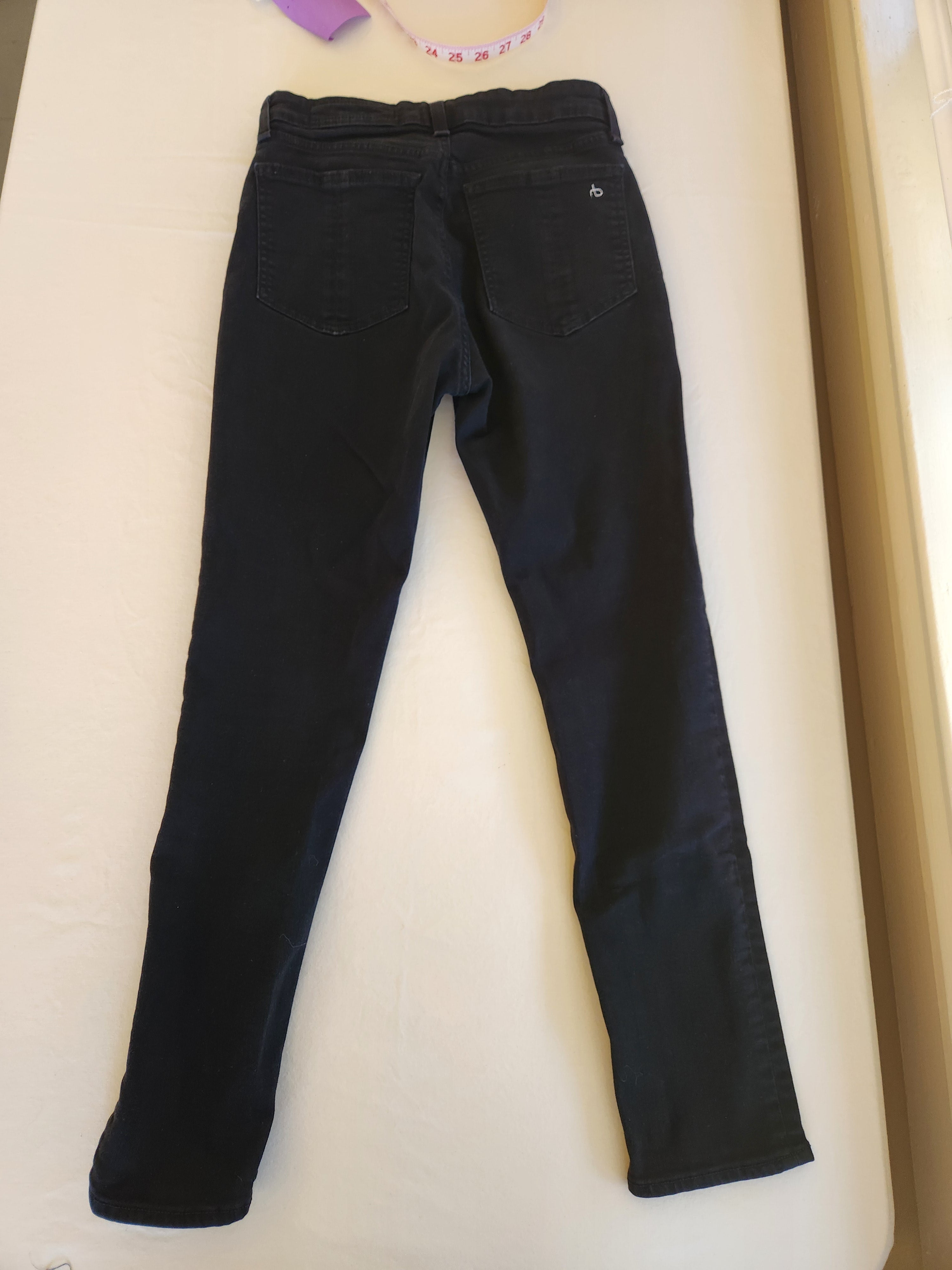 rag & bone Modele High Rise Ankle Skinny Jeans Black Size 26