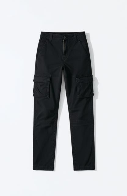 Black Cargo Pants by GARAGE Relaxed Straight Leg Comfort Fit Size 5