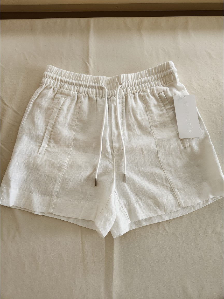 Athleta NWT Retreat Linen Shorts - White, Size XS (Small Faded Spot)