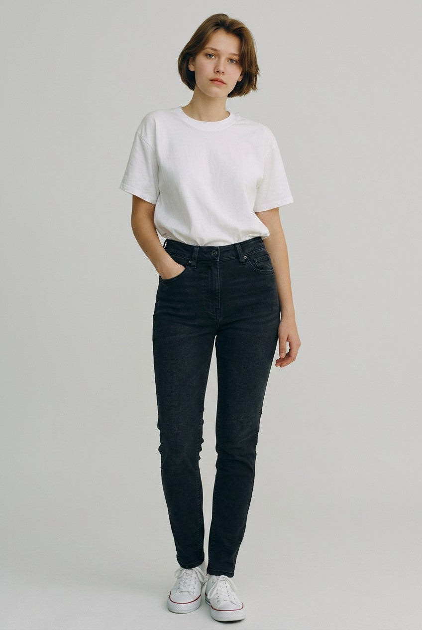rag & bone "Modele" High Rise Ankle Skinny Jeans - Black, Size 26