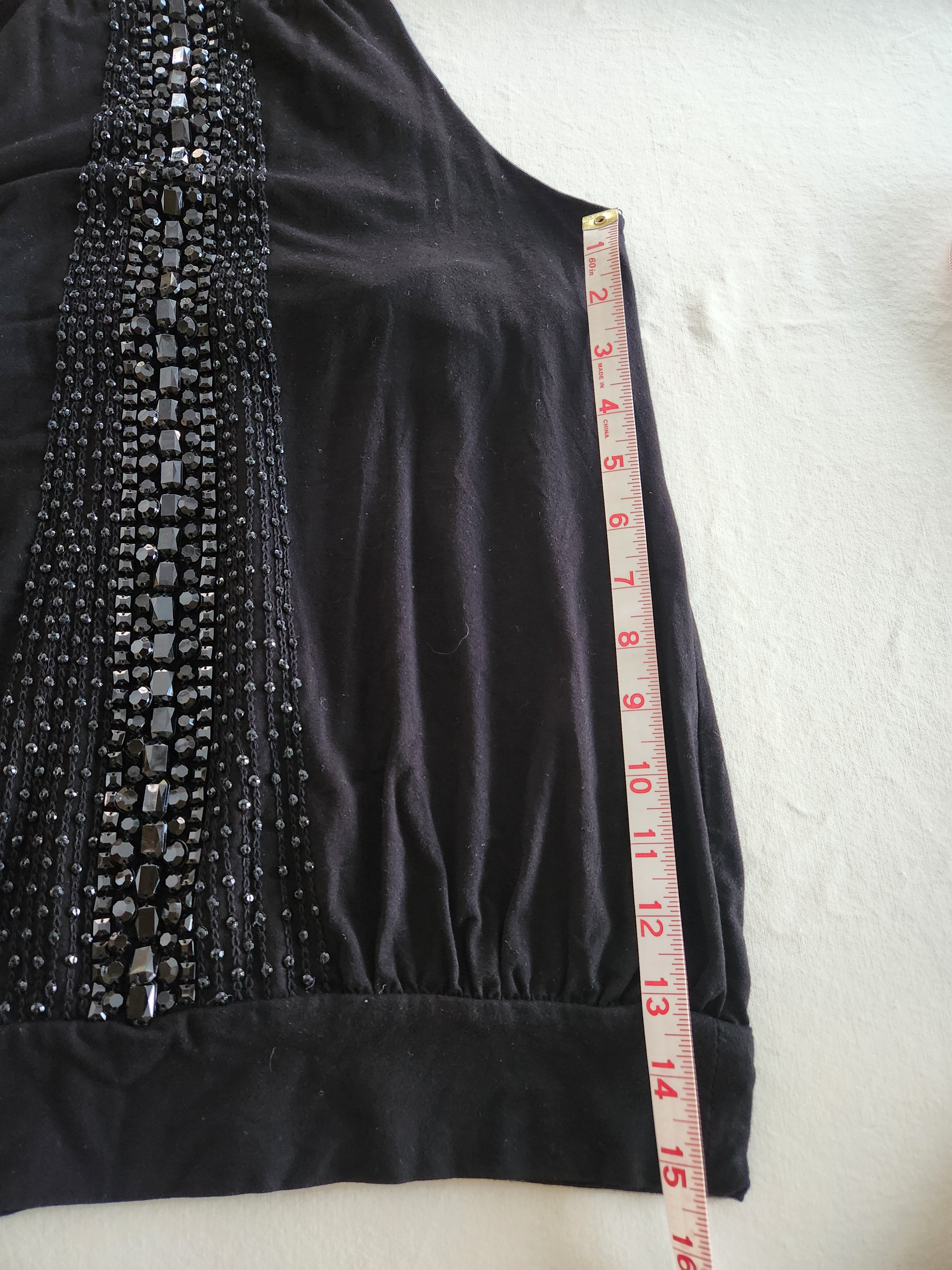 I.N.C. Black Sleeveless Sequin Mock Neck Top Size M