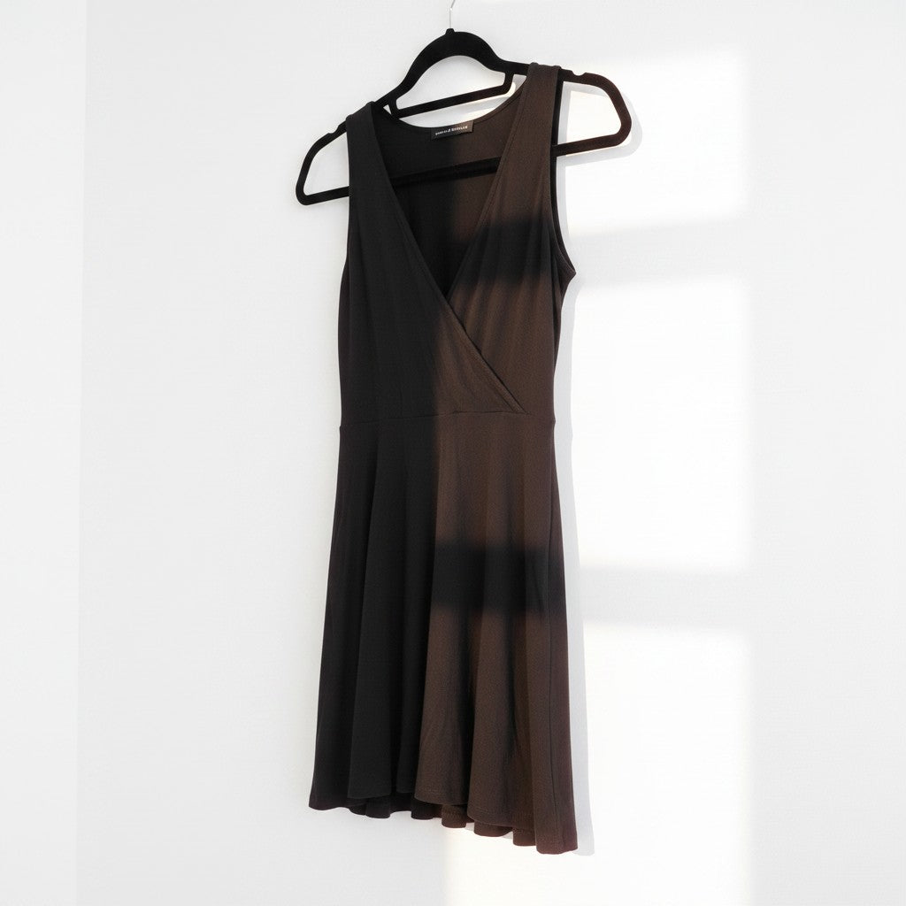 Brandy Melville Black Stretch Babydoll Mini Dress Size S Fair Condition