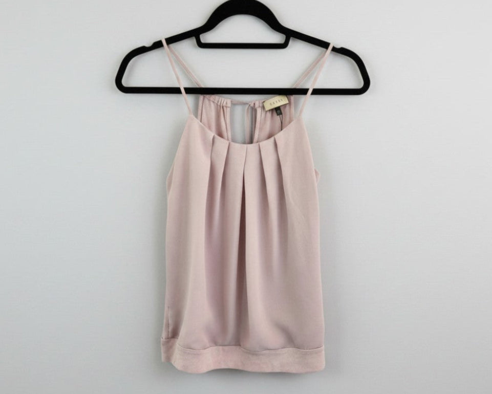 Express Pale Pink Cream Double Layer Scoop Neck Cami Tank Top Size XS