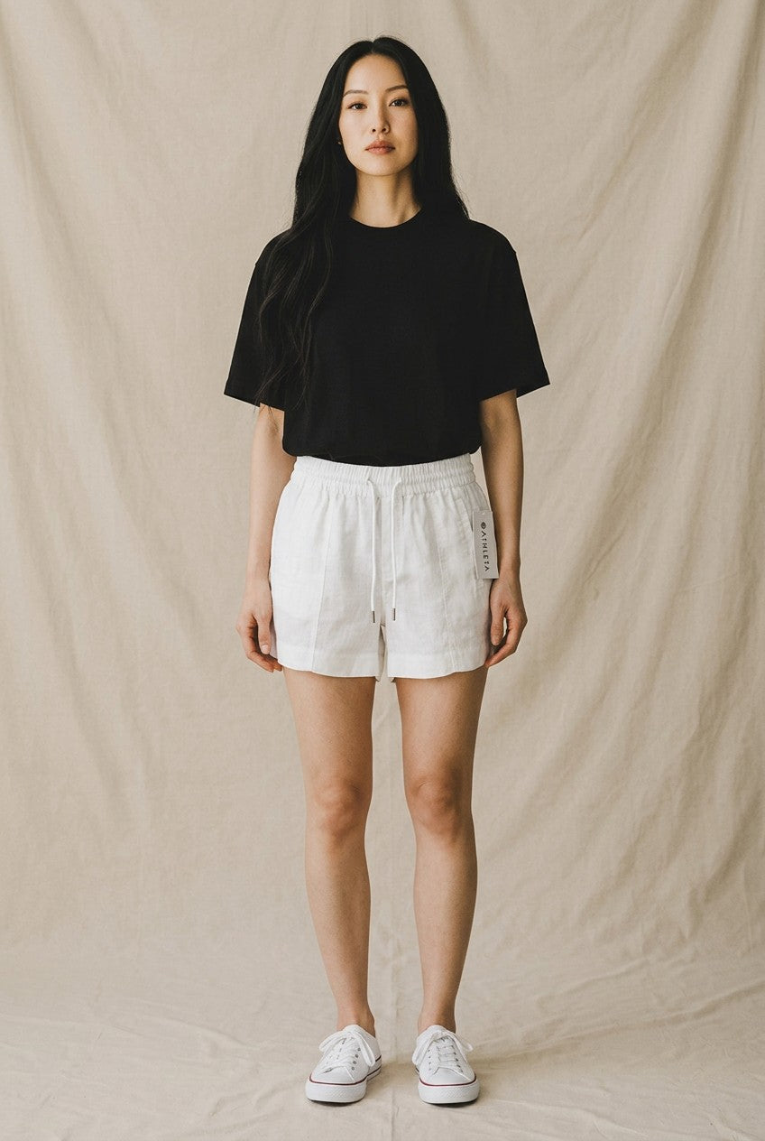 Athleta NWT Retreat Linen Shorts - White, Size XS (Small Faded Spot)