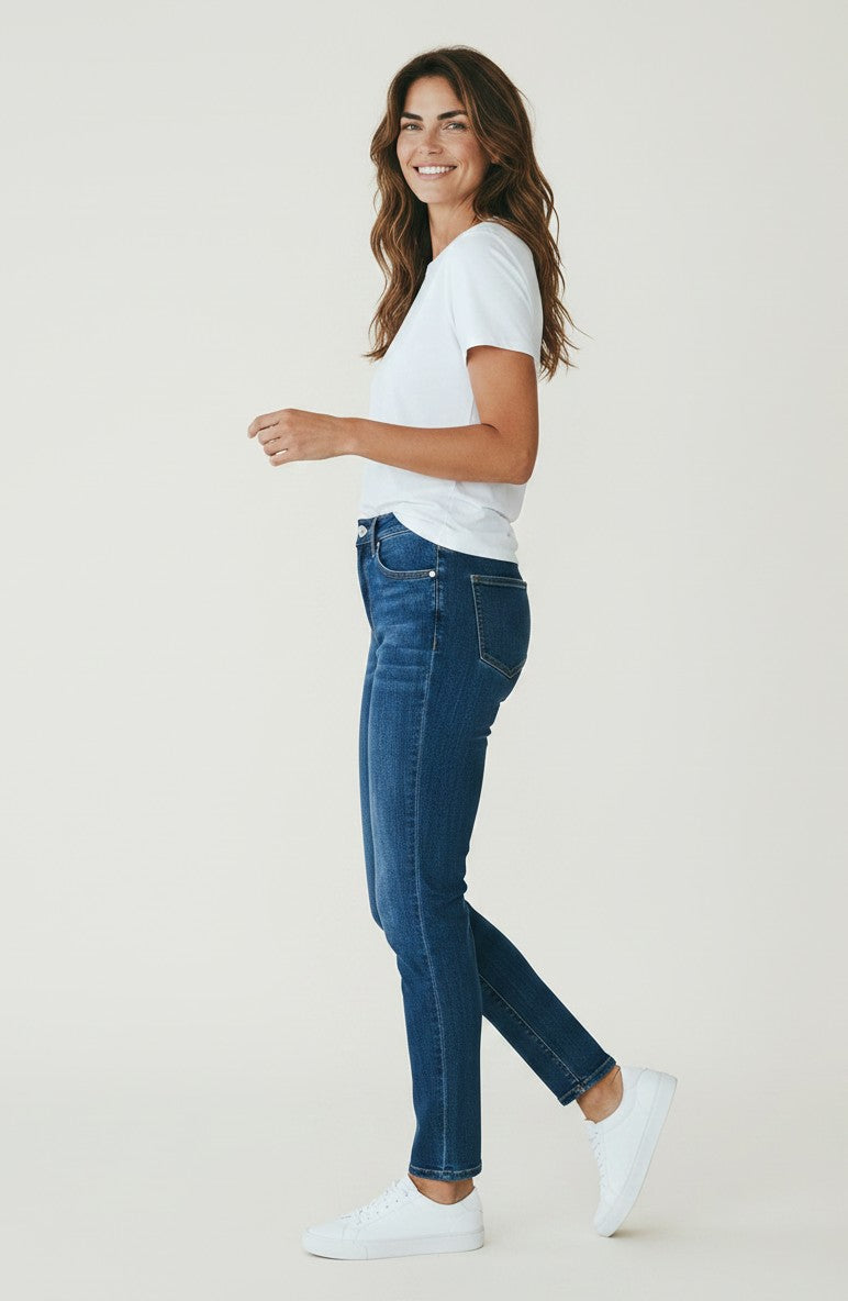 PAIGE Premium Denim Skinny Jeans in Dark Indigo Blue, Women's Size 27