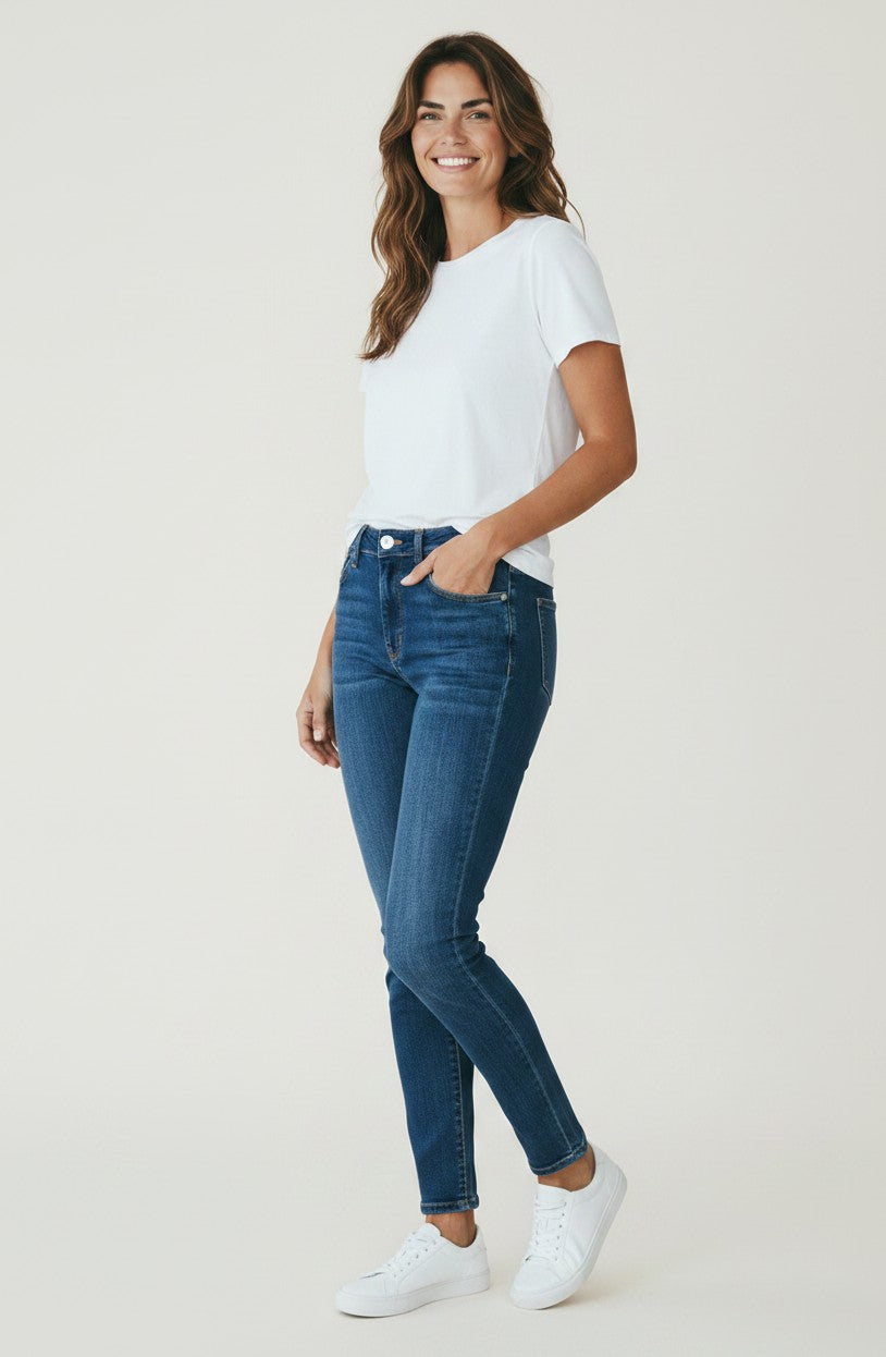 PAIGE Premium Denim Skinny Jeans in Dark Indigo Blue, Women's Size 27