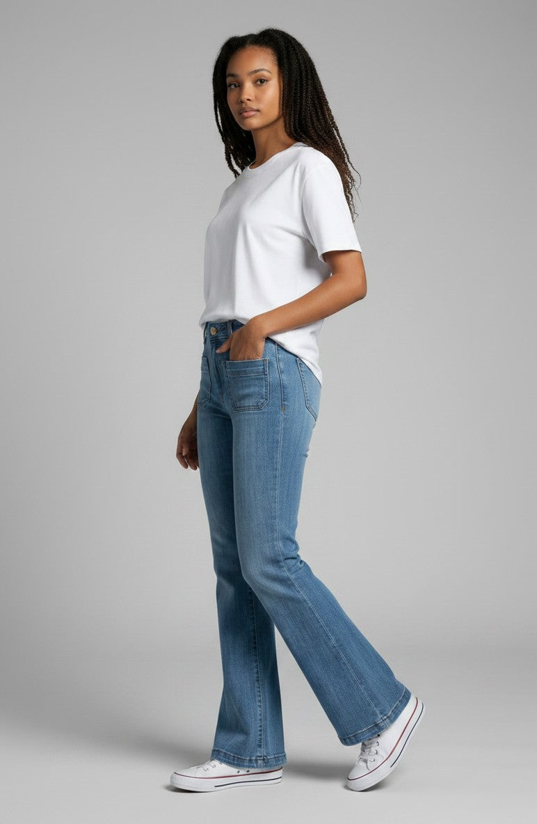 ANTHROPOLOGIE Pilcro and the Letterpress Distressed High-Waist Skinny Flare Jeans - Size 25