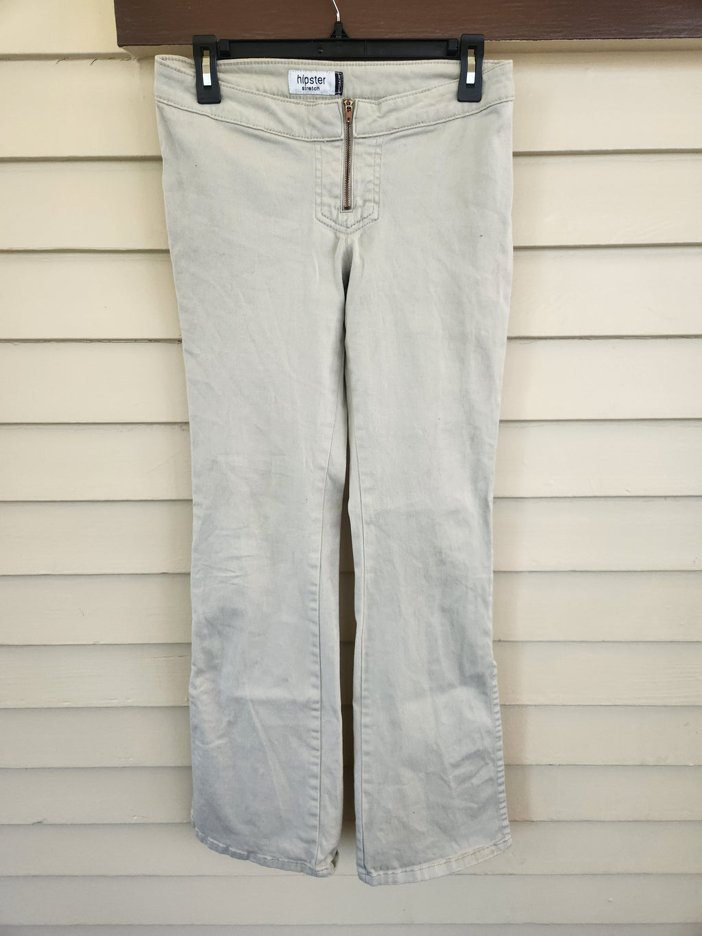 Jordache Hipster Stretch Khaki Low Rise Bootcut Pants Side Slit Size 29